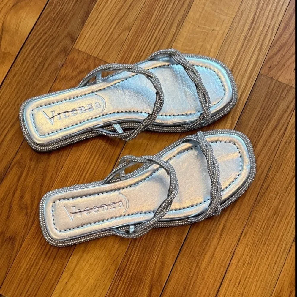 New Free People x Vincenza After Party Slip-On Sandals Size 8 - Picture 3 of 5